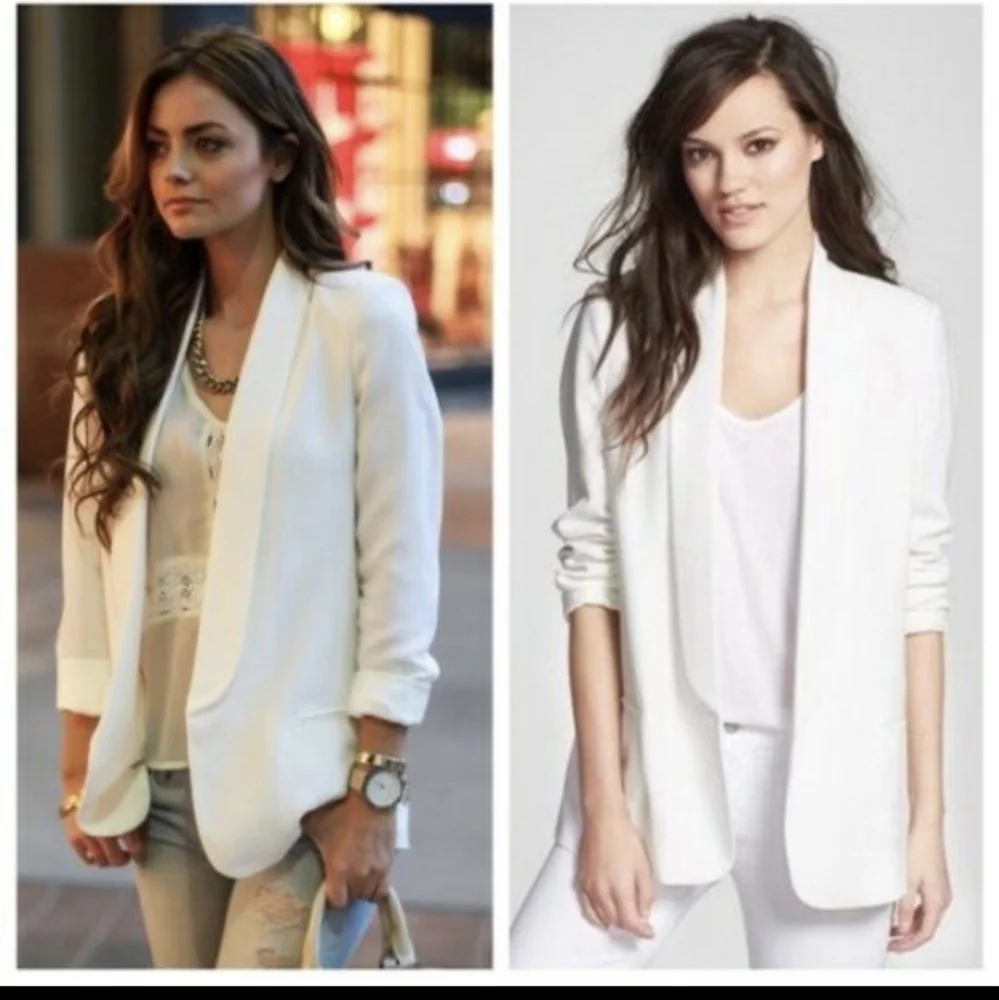 Mural White Slouchy Boyfriend Fit Blazer Women's Size Medium - Picture 3 of 13